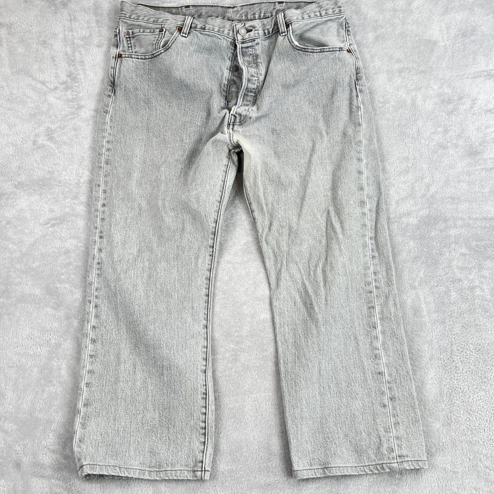 Levi's 501 Original Fit Jeans 40x25 Grey Men Straight Leg Faded Streetwear